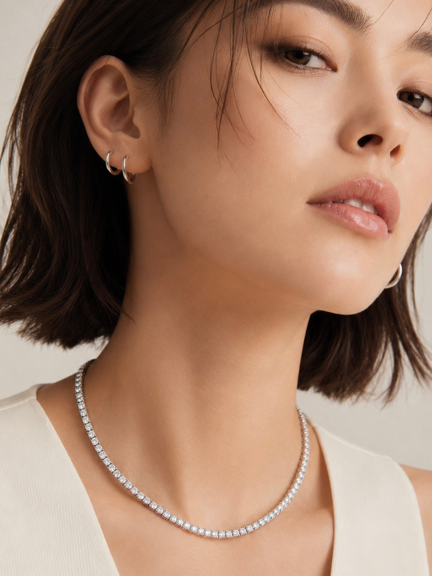 CLASSIC DIAMOND TENNIS NECKLACE (FINE, 0.08 CT EACH)