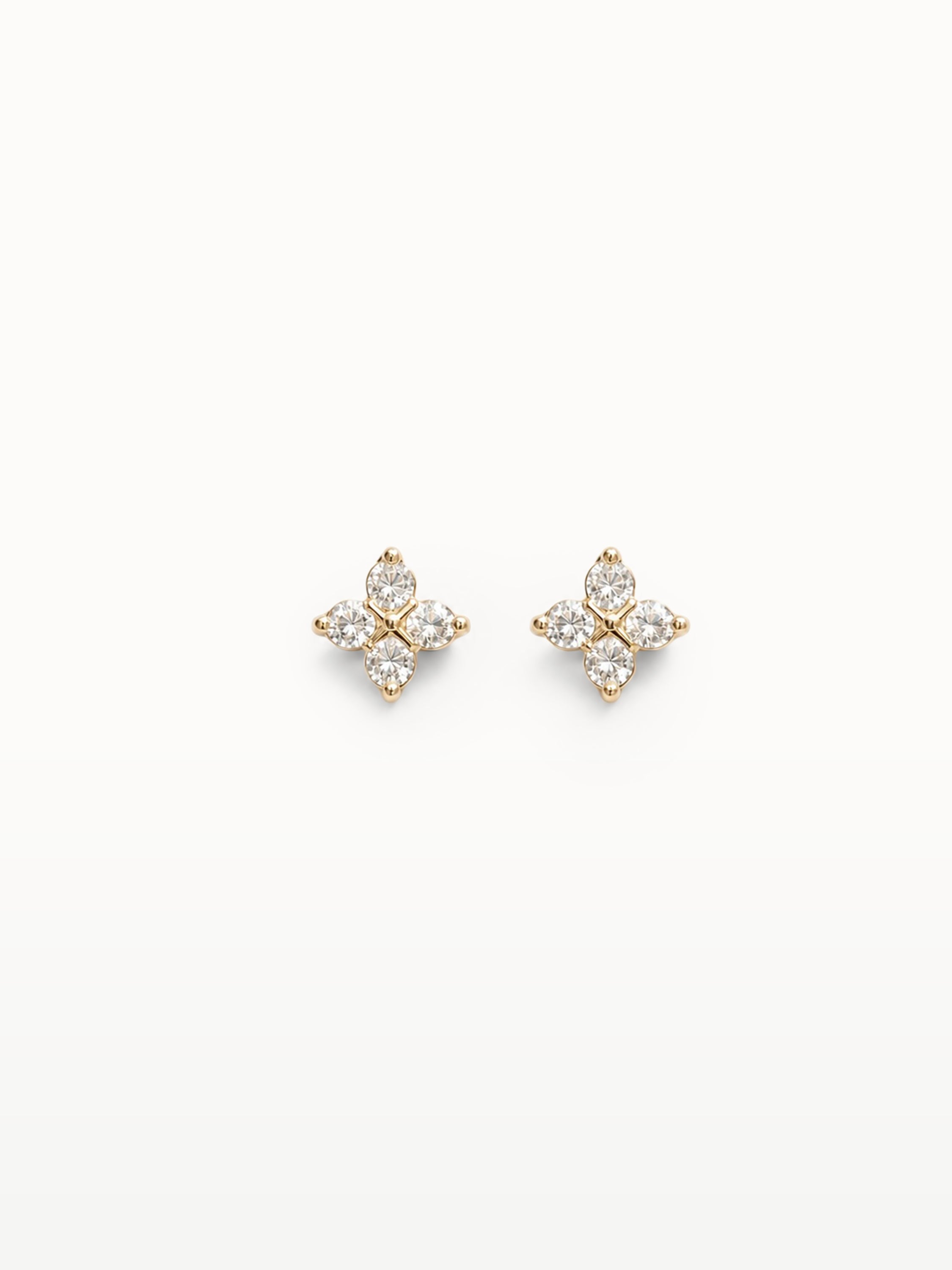 PETITE LUCKY CLOVER DIAMOND STUDS