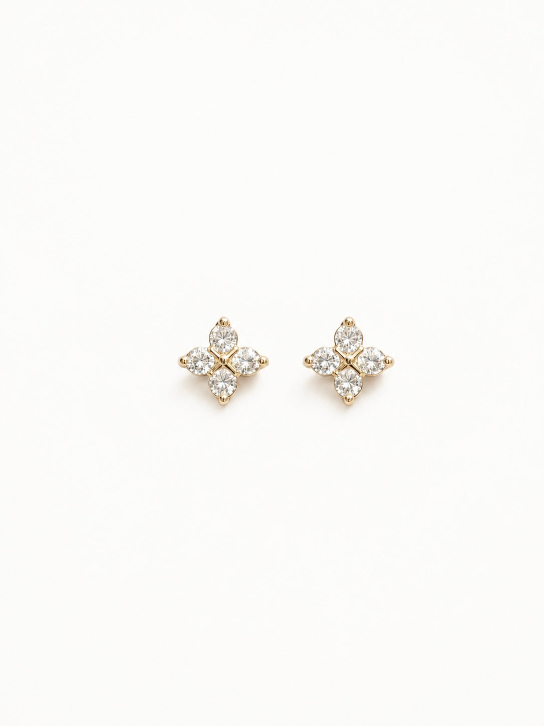 PETITE LUCKY CLOVER DIAMOND STUDS