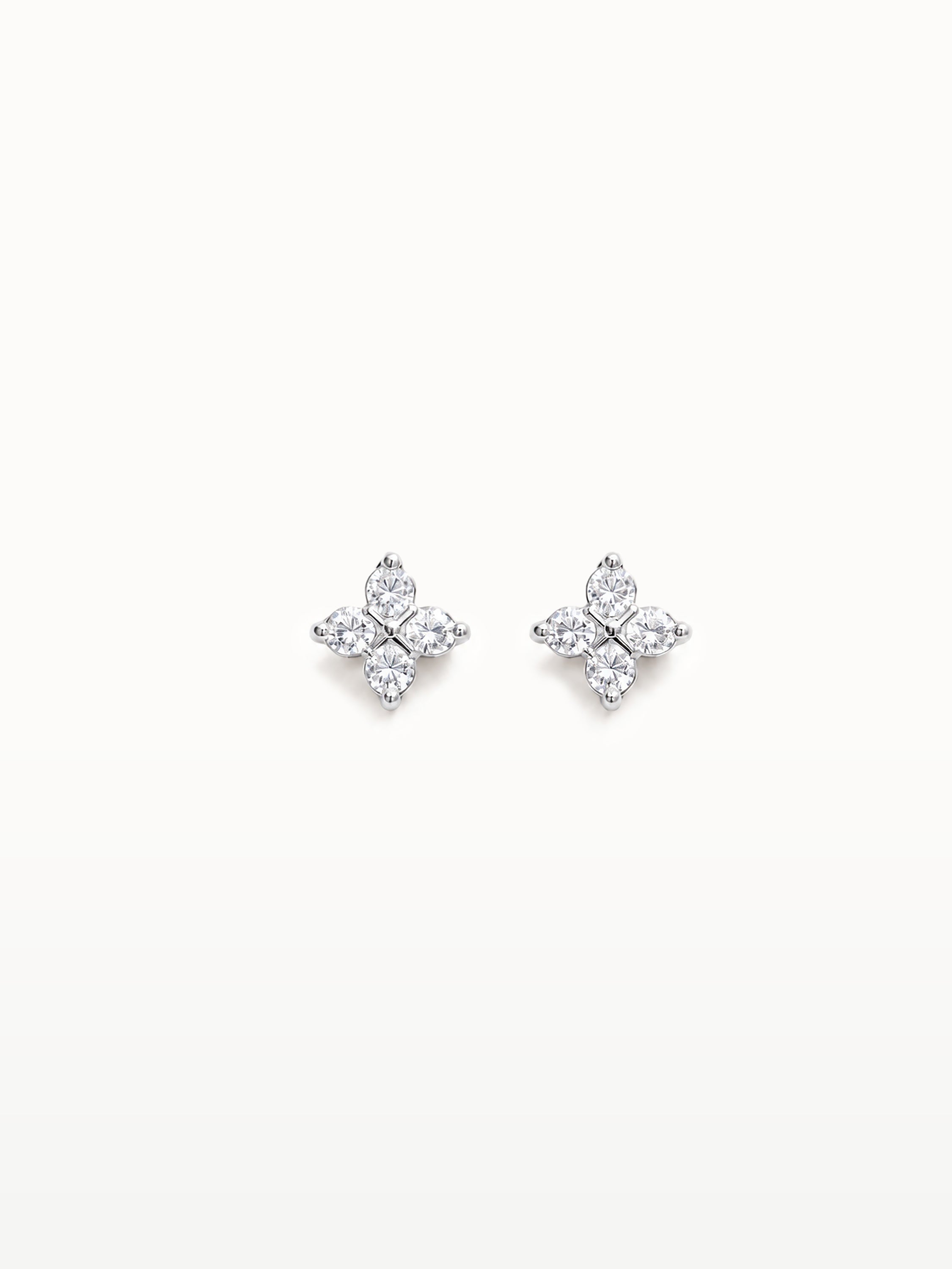 PETITE LUCKY CLOVER DIAMOND STUDS