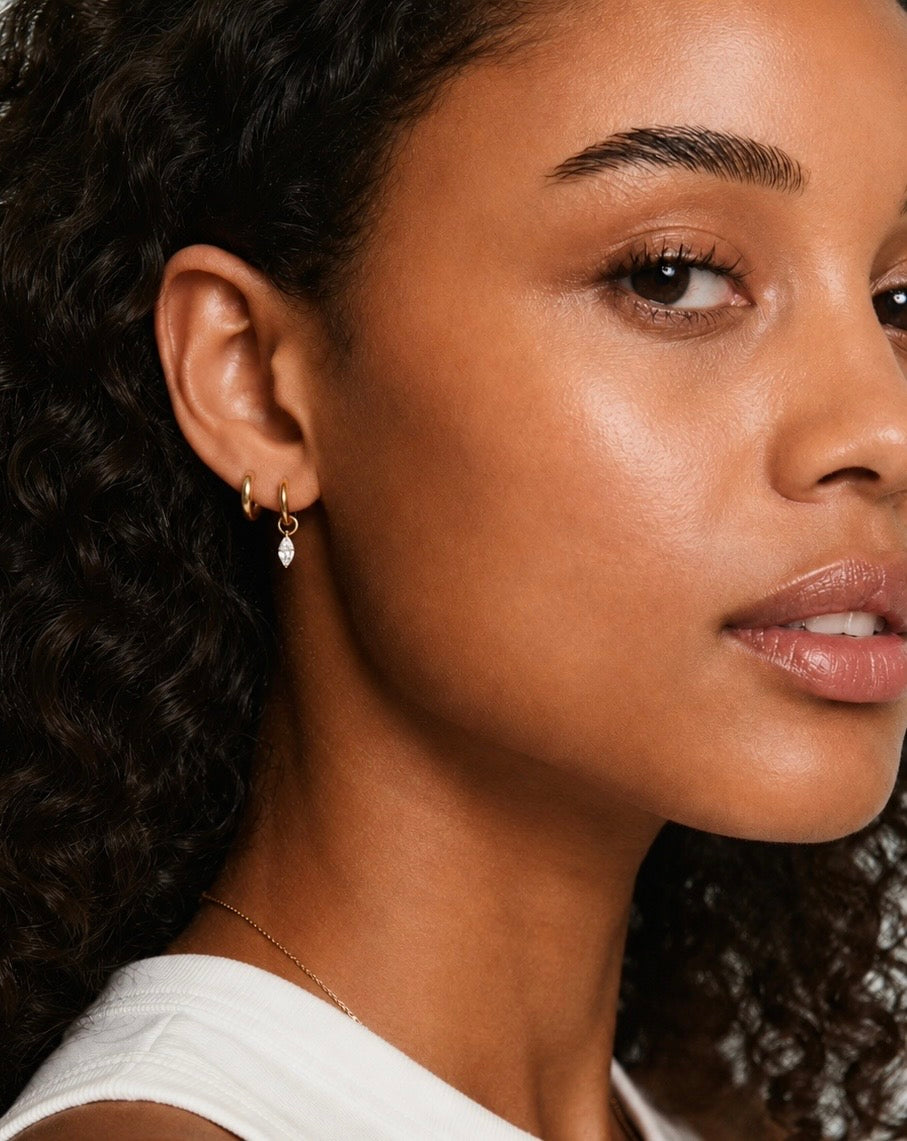 MARQUISE DROP HOOPS