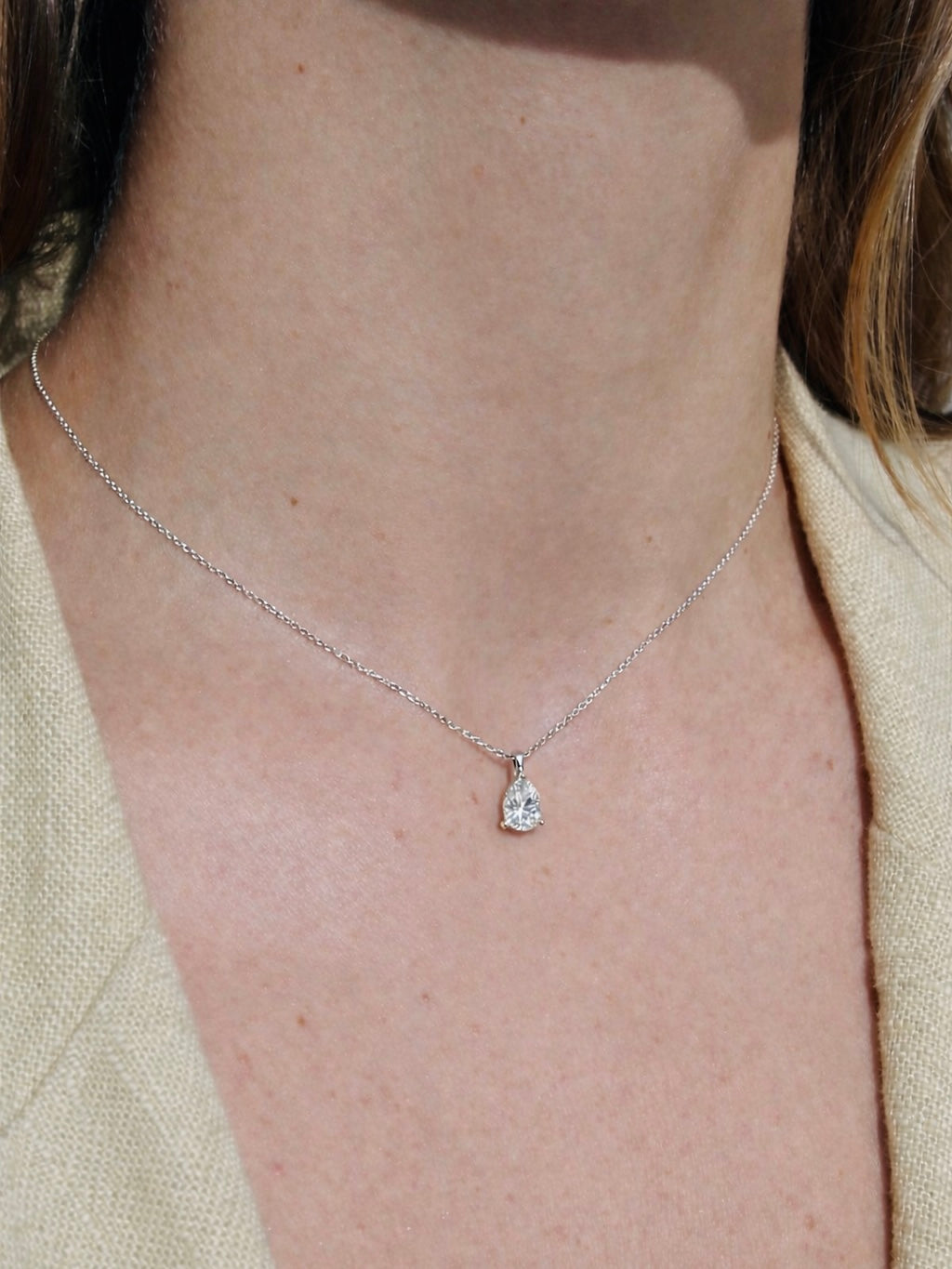 PEAR DIAMOND NECKLACE (0.65 ct)