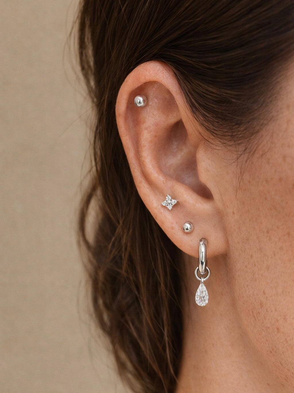 PETITE LUCKY CLOVER DIAMOND STUDS